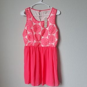 pink GB girls floral design dress .